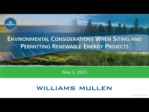 Renewable Power Webinar Collection: Environmental Issues When Siting and Allowing RE Tasks