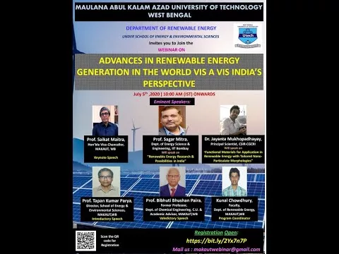 ADVANCES IN RENEWABLE ENERGY GENERATION IN THE WORLD VIS A VIS INDIA’S PERSPECTIVE (MAKAUT, WB)