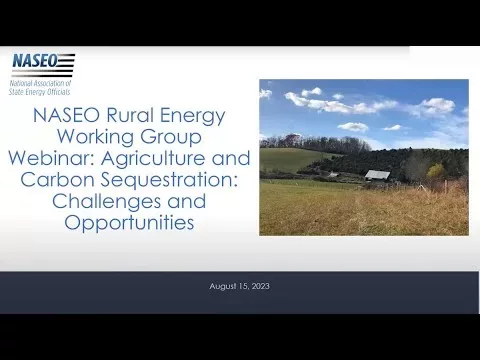 NASEO Rural Operating Team: Agriculture and Carbon Sequestration: Demanding situations and Alternatives
