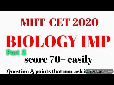 MHT CET 2020 Biology IMP chapters WISE , SCORE 70  EASILY phase 2 #mhtcet
