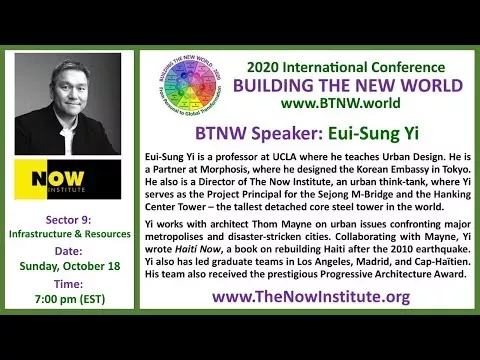 BTNW 2020 – Sector 9 Infrastructure –  Eui-Sung Yi
