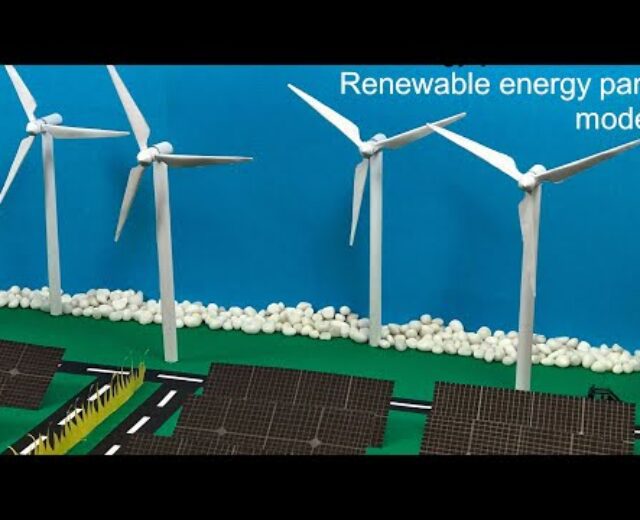Renewable power park running type for science undertaking | Wind mill turbine paper type | Sun park