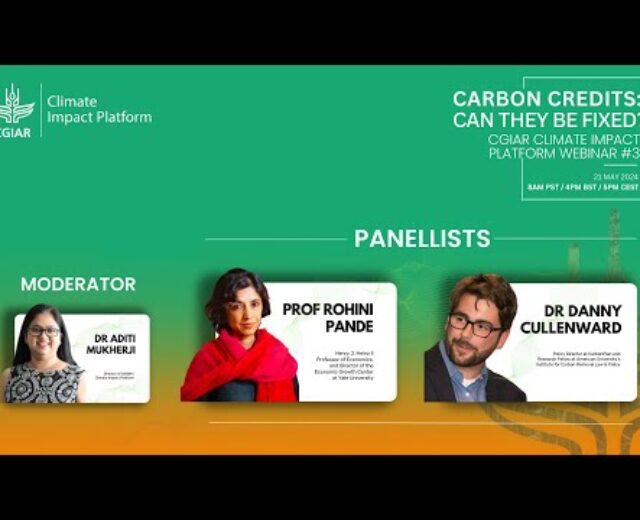 Webinar 3: Carbon credit: Can they be fastened?