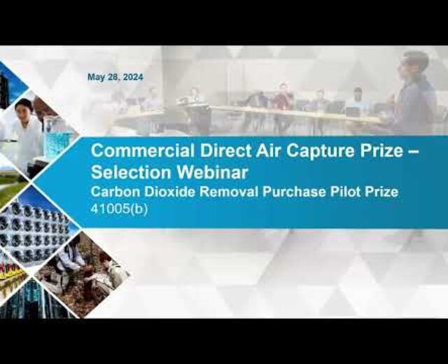 Carbon Dioxide Removing Acquire Pilot Prize Semifinalists Webinar