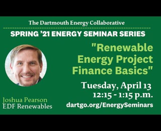 Renewable Power Challenge Finance Fundamentals with Josh Pearson ’97